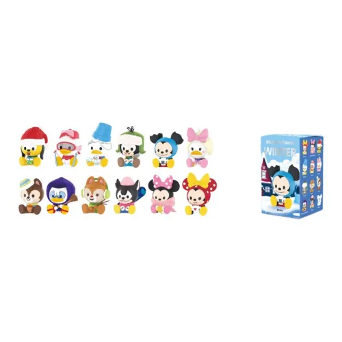 POP MART Микки Маус Disney Family Зимняя коллекция Слепые коробки Одиночная коробка Mystery Целая коробка 12 шт