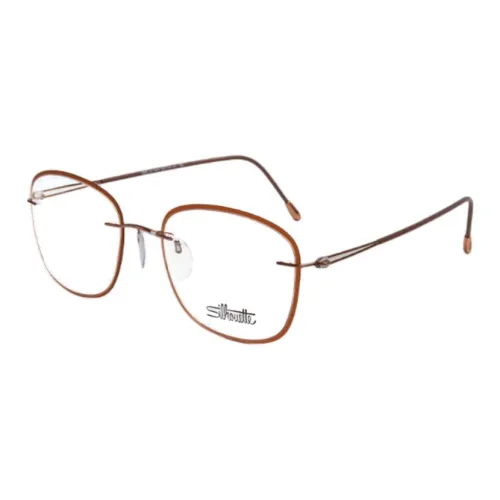 SILHOUETTE Titanium Square Eyeglass Frames Unisex Охра