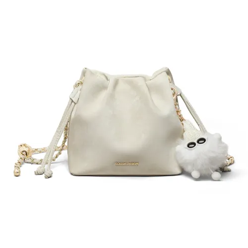 PT'SON Коровья кожа Ведрообразные сумки Сумки через плечо Сумка через плечо Стандартная Женская Китайский стиль Белый