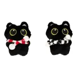 Маленький Черный Кот [Красно-Белый Шарф + Черно-Белый Шарф] [Стиль Позиционирования Мяу]