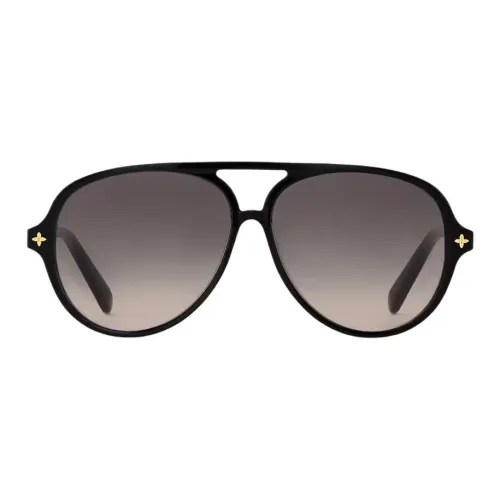 LOUIS VUITTON Металлический Ацетат Aviator Солнцезащитные очки Женские Черные