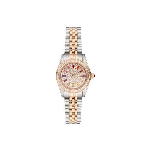 GEIGER Women's Watch Кварцевый механизм ремешок из нержавеющей стали 26 мм золотой циферблат