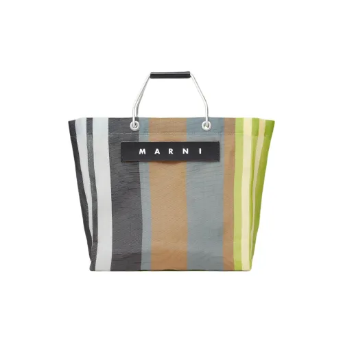 MARNI MARKET PE Коровья кожа Тоут Сумка Сумка для покупок Сумка Женская Серый и Многоцветный