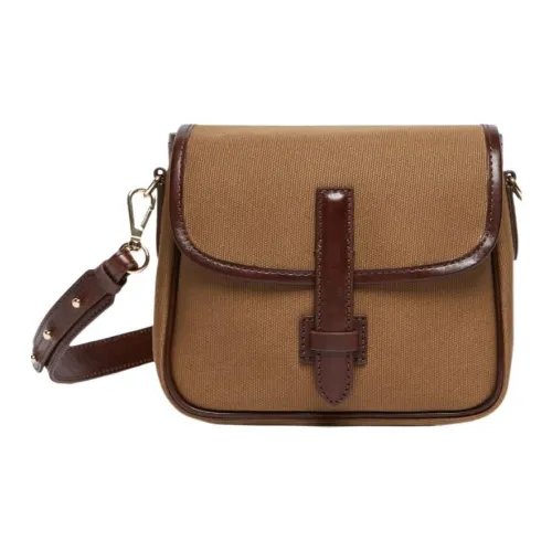 WEEKEND MaxMara Хлопок Плечевая сумка Маленькая Женская Темно-коричневая