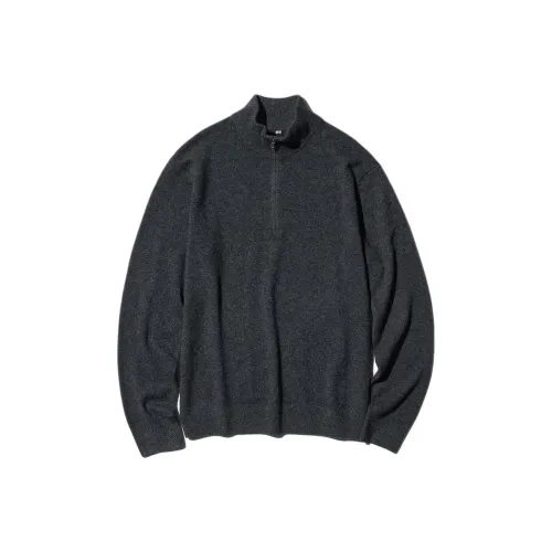 UNIQLO Кашемир Свитер Мужской Темно-Серый