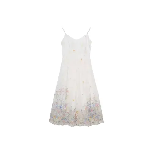 GRAYISMOON Экрю Женские Слиплатья