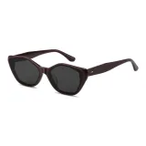 Бургундская оправа с черно-серыми линзами