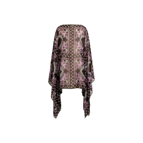 SCANLAN THEODORE Шелк Georgette Бандана Мини Кафтан Длинный Рукав Платье Женское