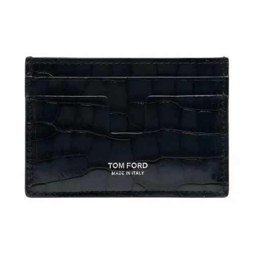 TOM FORD Крокодил Тисненый Телячья кожа Кошелек Держатель для карт Мужской Темно-синий