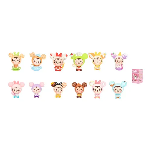 POP MART Mickey Mouse Minnie Mouse Dessert Коллекция Слепые коробки Один Mystery Коробка Целая коробка 12 шт