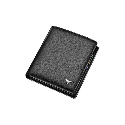 SEPTWOLVES Кошелек из коровьей кожи Мужской Черный Кофейный