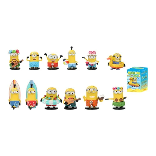 POP MART Minions Vacation Collection Blind Boxes Single Mystery Box Целая коробка 12 шт