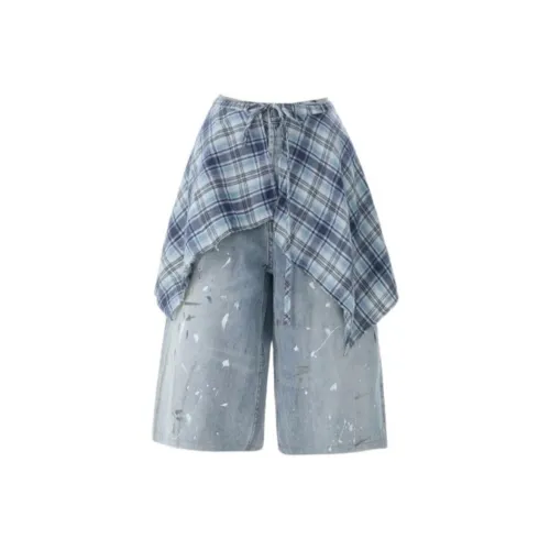 TSKIU Синие Женские Джинсовые Шорты