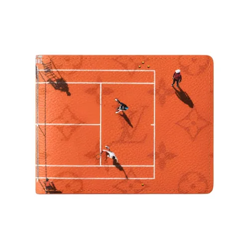 LOUIS VUITTON Slender Холст Кошелек Унисекс Кирпично-красный