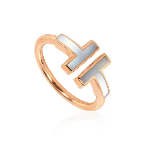 TIFFANY CO. 18К Розовое золото Жемчужный Мать жемчуга Кольца Унисекс