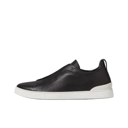 Ermenegildo Zegna Triple Stitch Скейтборд Кроссовки Низкие Черные Мужские
