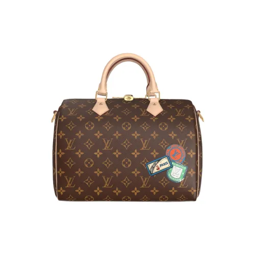 LOUIS VUITTON Speedy Monogram Покрытый холст Сумка Женская Коричневая