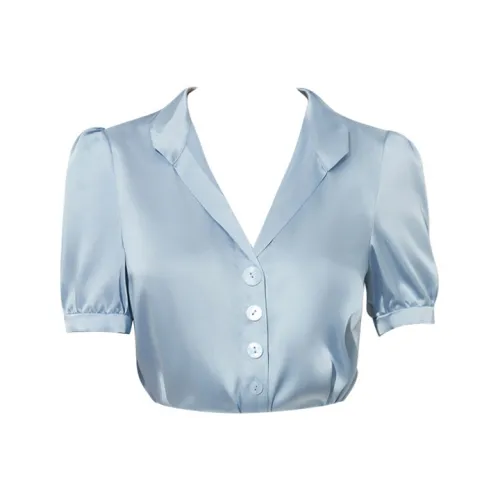 DPLAY Синий цвет морской соли Женские Рубашки