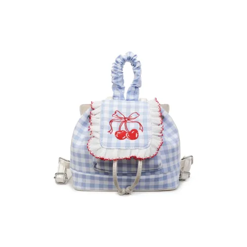 PINK·LAND Нейлон Рюкзак Женские Вишня Позиционирование стиля Красная клетка Жемчужно-белый Синяя клетка Вишня Позиционирование стиля Синяя клетка
