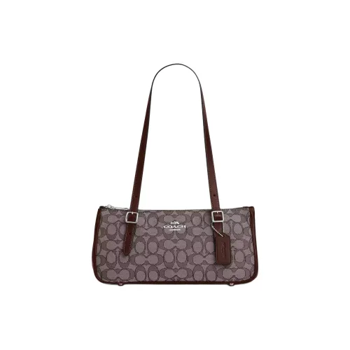 COACH Кожа Bowling Bag Сумка Сумка через плечо Большая Женская Кленовый