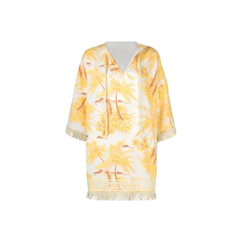 Zimmermann SS23 Длинное Платье с Длинными Рукавами Женское Желтое