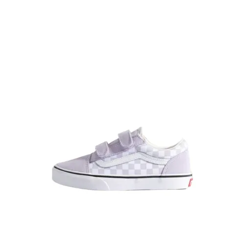 Vans Low Топ Kids Lifestyle Shoes Светло-фиолетовый Туманный Шахматный узор Детский