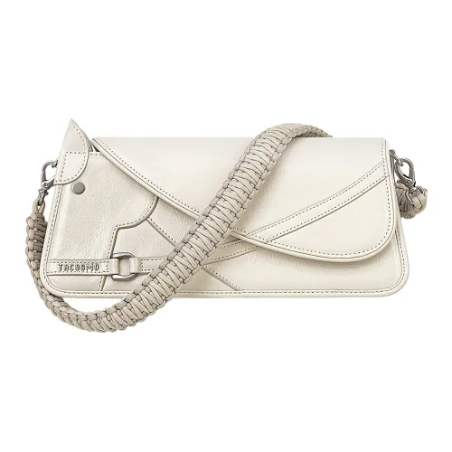 Great Dog and Black Horse Коровья кожа Сумка через плечо Сумка на плечо Средний Женская Белая Колт