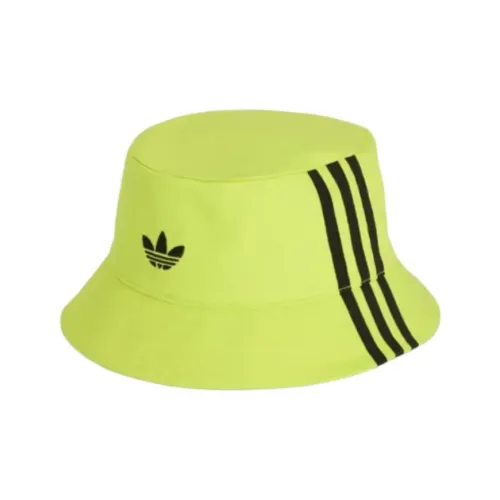 Adidas Twill Cotton Fabric Bucket Hats Unisex Yellow