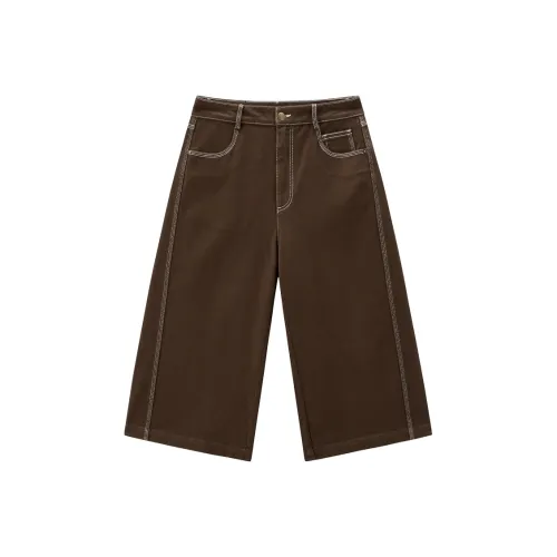 PEACEBIRD Коричневые женские джинсовые шорты