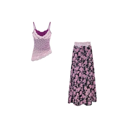ABBY GODDESS Фиолетовый Женские Комплекты с юбкой