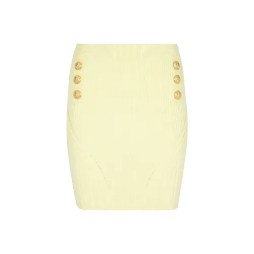 BALMAIN FW22 Повседневные короткие юбки Женские Желтые