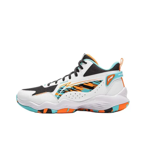 LINING YOUNG Баскетбол Амортизация Rebound Дышащий MID Топ Детские Баскетбольные кроссовки Белый Черный Коричневый Подростки