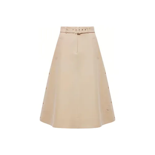 Moncler Хлопок Midi Юбка Повседневная Длинная Юбка Женская Бежевая