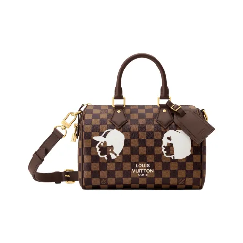 LOUIS VUITTON Коллаборация с Nigo Speedy Damier Friendship Покрытый холст Сумка через плечо Сумка Мужская