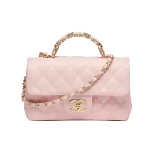 CHANEL Сумка из коровьей кожи с клапаном сумка через плечо мини-сумка женская розовая