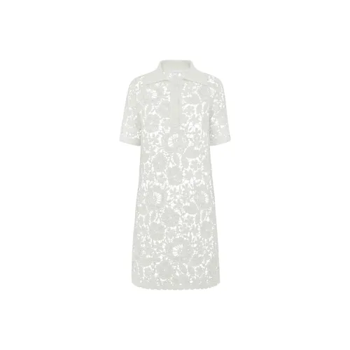 PAROSH Короткий рукав платье женский белый