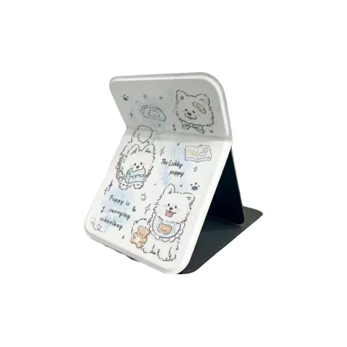 Stubborn Самоед Мультяшный Щенок Зеркало для макияжа Милый HD Складное Портативное Настольное Зеркало