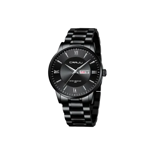 CRRJU Кварцевый механизм Часы Мужские Черный циферблат