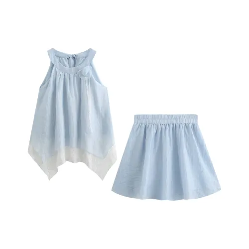 MENGXIAOQI Синий, Одежда Наборы Женские Повседневные костюмы