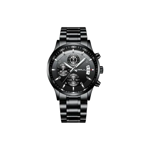 CRRJU Кварцевый механизм Часы Мужские Черный циферблат