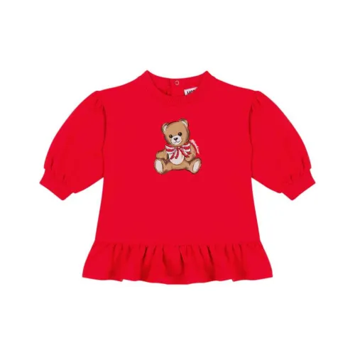 MOSCHINO x Тедди Платье Хлопок Плюшевый Платье Для Малышей и Детей Предварительного Возраста