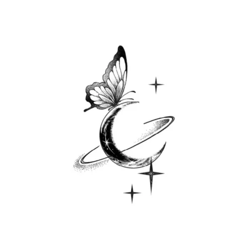 ZAIBIAN Бабочка And Луна Companion Травяной Tattoo Наклейка