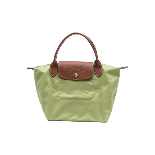 LONGCHAMP Le Pliage Холст и кожа Сумка Пельменная сумка Маленькая унисекс сумка Авокадо зеленый