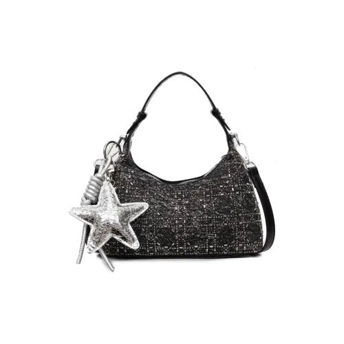 DALO Ткань Одно Плечо Сумка Женская Черная Серебряная Синяя