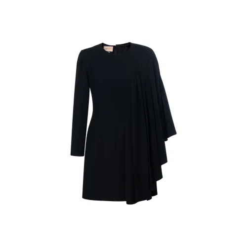 GUCCI Черное Женское Длинное Платье с Рукавами