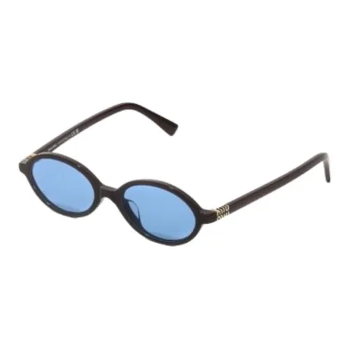 MIU MIU Ацетат Кошачий глаз Солнцезащитные очки Мужской Черный