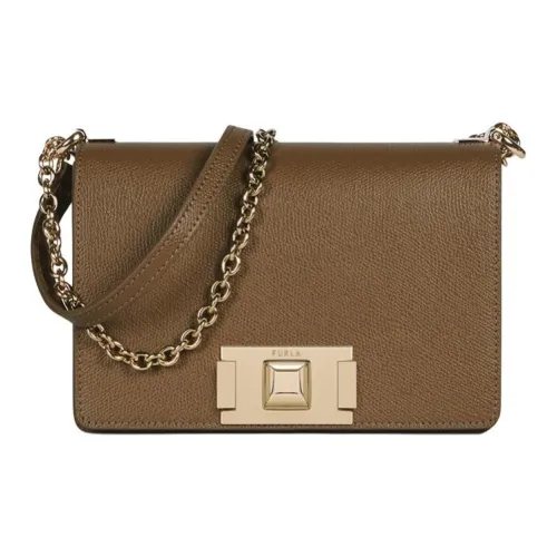 Furla Mimi Collection Телячья кожа Сумка через плечо Мини Женская Бронза