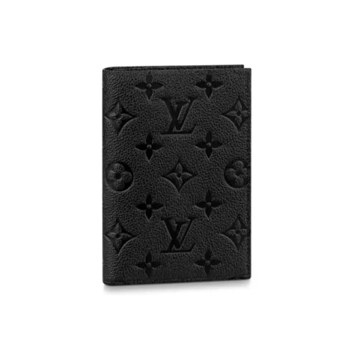 LOUIS VUITTON Monogram Empreinte Коровья кожа Паспорт Нижняя заколка Унисекс Черный