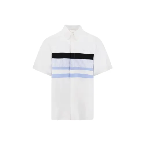 Ferragamo Синий с Белым Lettering Мужские Рубашки