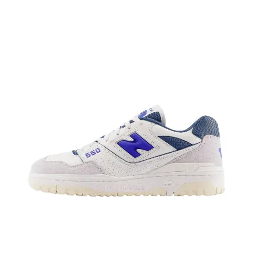 New Balance NB 550 Устойчивый к истиранию Низкий Топ Повседневная Обувь Унисекс Белый Синий